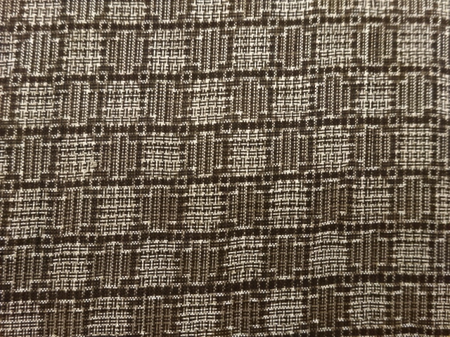 JAPANESE KIMONO / ANTIQUE KIMONO / DORO OSHIMA TSUMUGI / WOVEN ABSTRACT CHECKERED